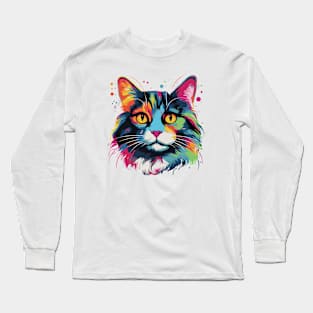 Cute cat pop art Long Sleeve T-Shirt